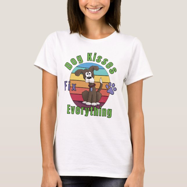 Hundkysser Fixar Allt  T Shirt (Framsida)