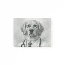 Hundläkarporträtt Veterinär Post‑It‑lappar