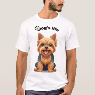 Hundliv Kul Yorkshire Terrier Illustration T Shirt