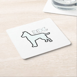 Hundlogotyp Vit Underlägg Papper Kvadrat