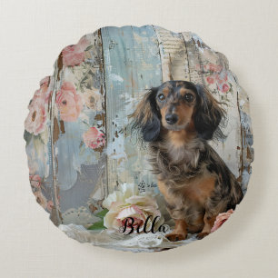 Hundmamma Bästa vänner Dachshund Dekorativ & Rund Kudde
