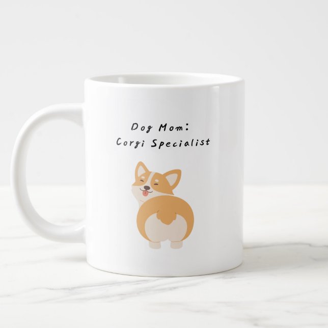 Hundmamma: Corgispecialist | Söt Corgipresent Jumbo Mugg (Vänster)