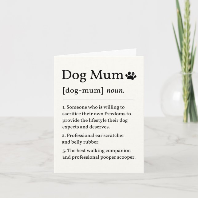 Hundmamma Definitionskort Kort (Framsida)