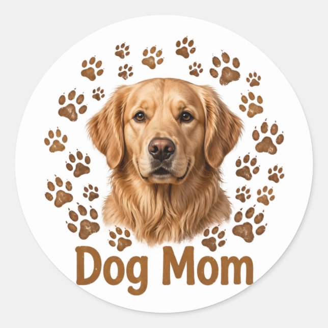 Hundmamma dekal runt klistermärke (Framsida)
