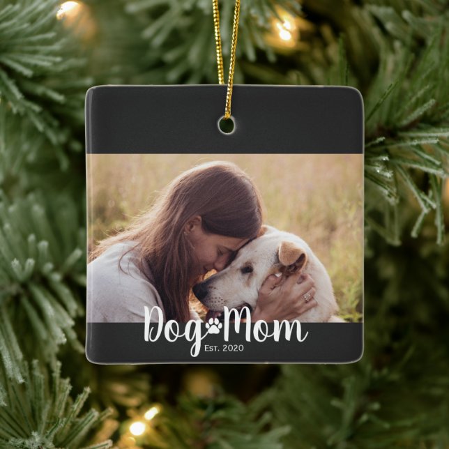 Hundmamma Etablerad Skript Foto Julgransprydnad Keramik (Träd)