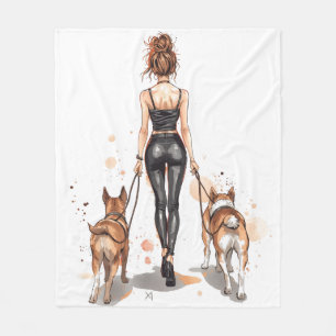 Hundmamma Flanellfilt Tjej Boss Hundpromenerare Fleecefilt