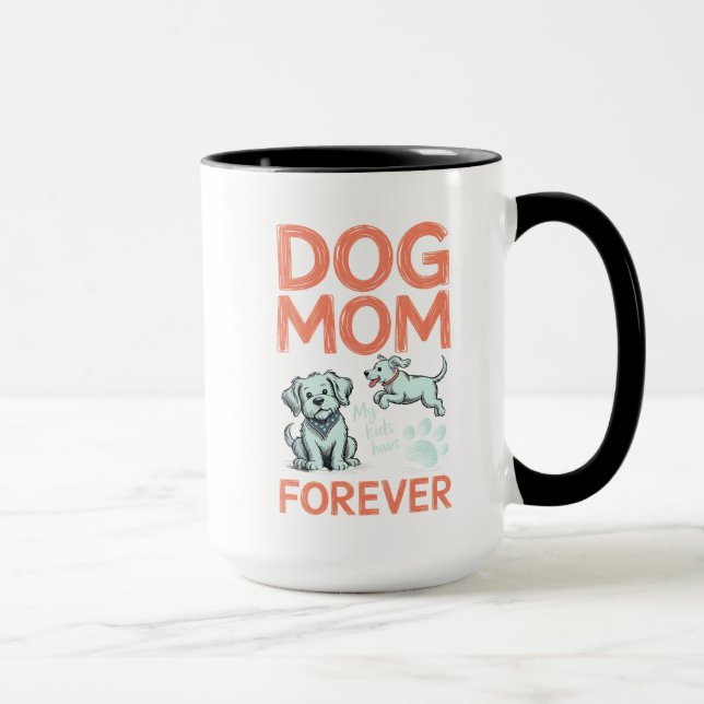 Hundmamma för alltid Sött valpdesign Mugg (Höger)