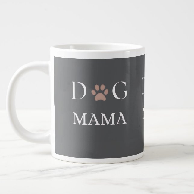 Hundmamma Fotavtryck, Mors dag & Födelsedagspresen Jumbo Mugg (Vänster)