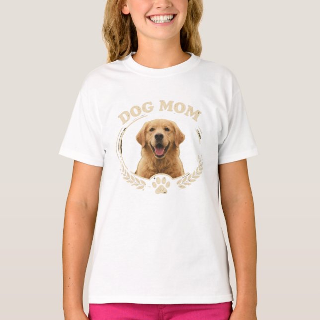 Hundmamma — Guldbarksporträtt T-shirt (Framsida)