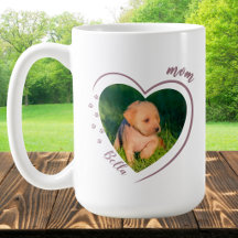 Hundmamma Hjärtfoto Klövavtryck med Husdjursnamn