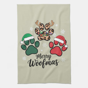 Hundmamma jul glädjerull julen hundälskare Xmas Kökshandduk