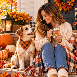 Hundmamma lapptäcke valp pumpa kaffemugg