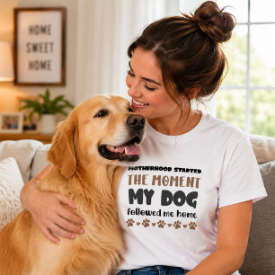 Hundmamma Moderskap Började Citat Mors dag present T Shirt