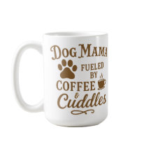 Hundmamma-mugg - Driven av kaffe & kramar - Brun