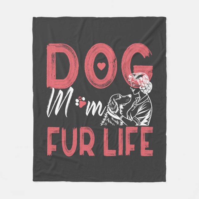 Hundmamma päls för livet mors dag present till äga fleecefilt (Framsidan)
