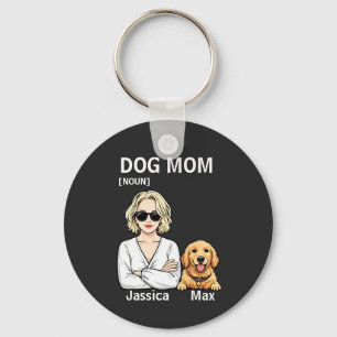 Hundmamma-porträtt med Golden Retriever-konst Nyckelring