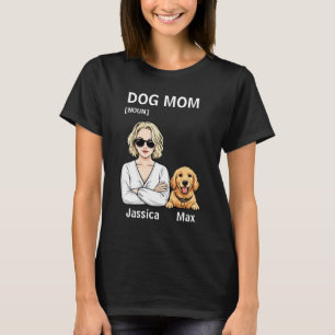 Hundmamma-porträtt med Golden Retriever-konst T Shirt