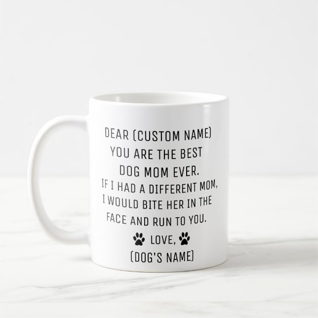 Hundmamma present, mamma hund, hundmamma mugg, hun kaffemugg (Vänster)