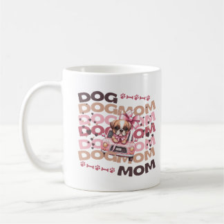 Hundmamma present Söt valp Bil Anpassat namn Kaffemugg