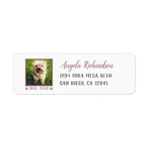 Hundmamma Rosa Tassavtryck Husdjur Foto Returadres Returadress Etikett