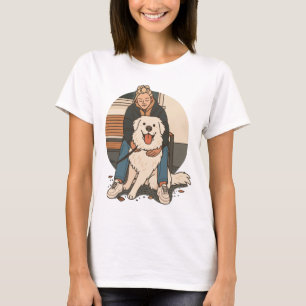 Hundmamma som kramar fluffig valp Söt husdjursstun T Shirt