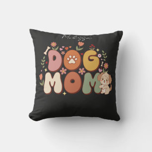 Hundmamma T-shirt Kawaii Blommig Vintage Retro Kudde