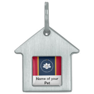 Hundmärket med flaggan för Mississippi delstat, US ID-bricka Husdjur