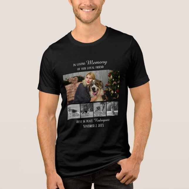Hundminne 5 Fotokollage Husdjurshyllning T Shirt (Framsida)