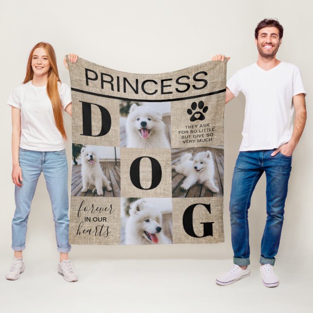 Hundminnesgåva | Sympati för husdjur Foto Fleecefilt (På plats)