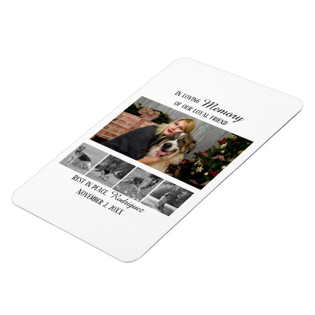 Hundminnesmärke 5 Fotokollage Husdjurshyllning Magnet (Vänstra Sidan)
