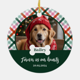 Hundminnesmärke Fotoornament Julgransprydnad Keramik