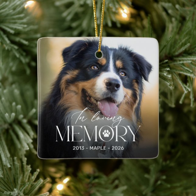Hundminnesmärke Julgransprydnad Foto Keramik (Träd)