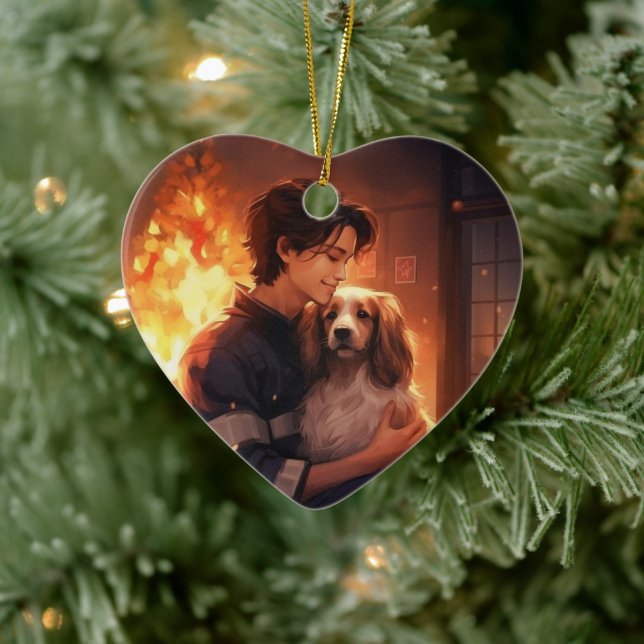 Hundminnesmärke, Papillon- present till mamma Julgransprydnad Keramik (Träd)