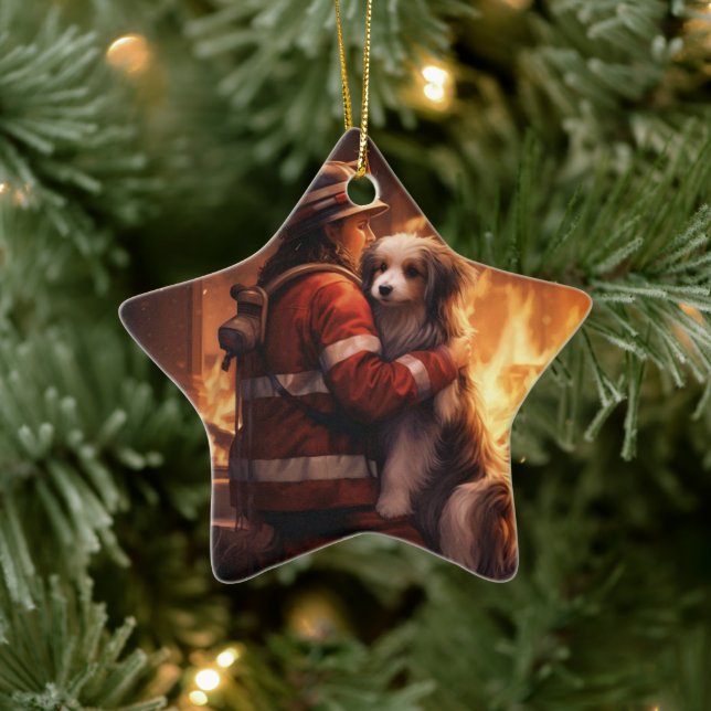 Hundminnesmärke, Papillon- present till mamma Julgransprydnad Keramik (Träd)
