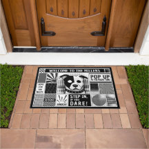 Hundmotiv i bento-rutnät popkonststil svart vitt