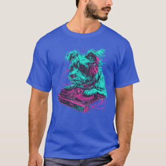 Hundmusik DJ Konst EDM Beatmakertabell DJ T Shirt