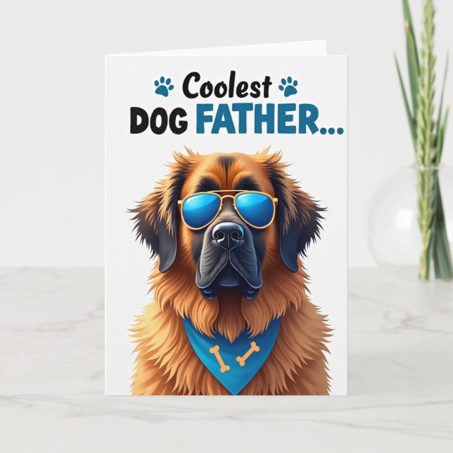 Hundpappa Cool Porträttkort Kort (Framsida)