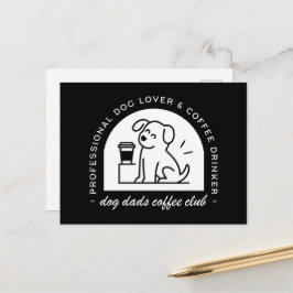 Hundpappa klubb roliga kaffefanatiker vykort