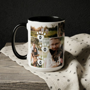 Hundpappa Modern Minimal Pet Foto Collage Fotavtry Mugg