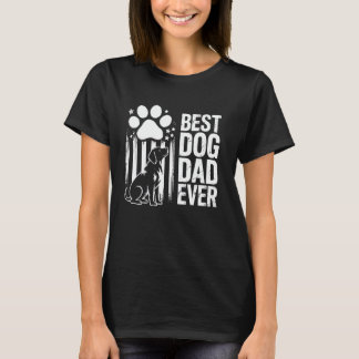 Hundpappa någonsin USA Flagga Rolig Hundälskare Pr T Shirt