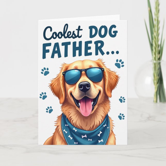 Hundpappa Teal Bandana Kort (Framsida)