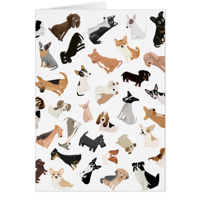 Hundpartyhög Hälsningskort (Framsidan)