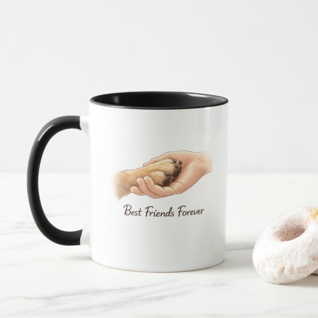 Hundpaw och Hand Mugg – Bästa Vänner För Evigt Hun (Med munk)
