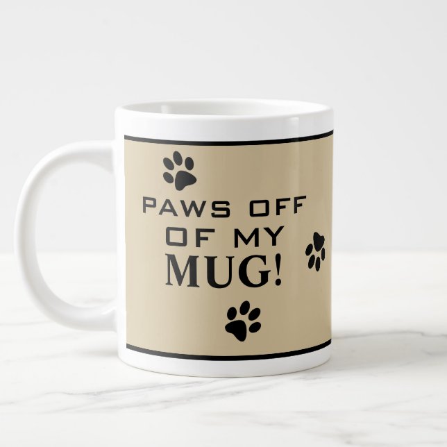 Hundpaw typografi varm dryck anpassad specialdesig jumbo mugg (Vänster)
