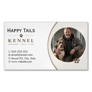 Hundpensionat, Dagis & Uppfödare Anpassad Kennel Magnetiska Visitkort