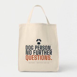 Hundperson. Inga fler frågor. | Rolig hundtotebag Tygkasse