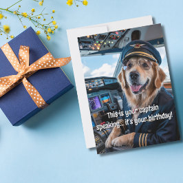 Hundpilot & Flygplansfoto Roligt Flygning Födelsed Kort