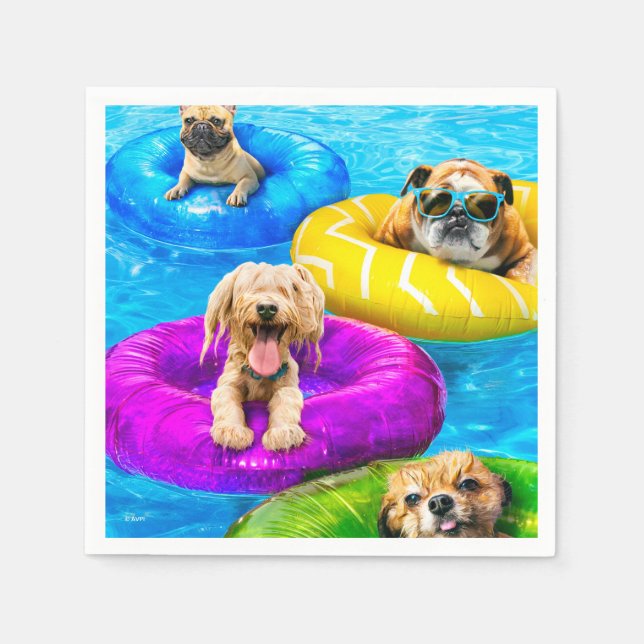 Hundpoolparty Pappersservett (Framsidan)
