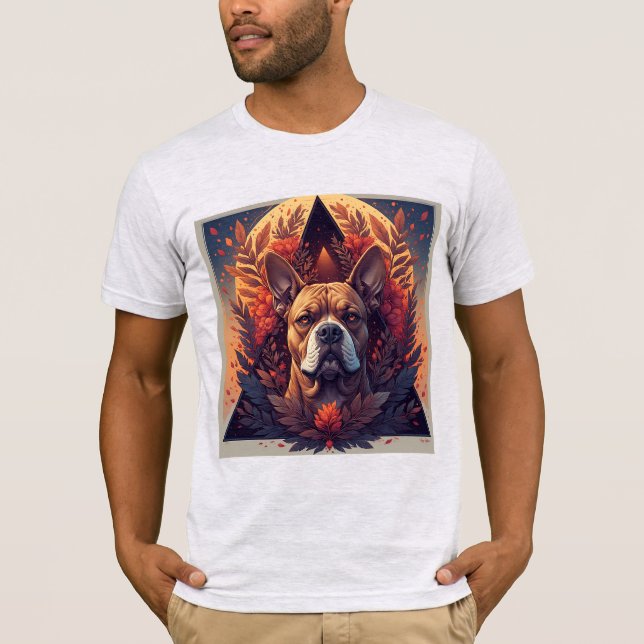 Hundporträtt Abstrakt Konst T Shirt (Framsida)