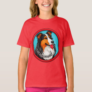 Hundporträtt i utsmyckad konststil t shirt